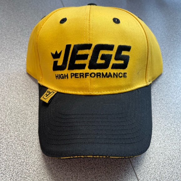 JEGS High Performance Yellow & Black Baseball Cap - Picture 1 of 6